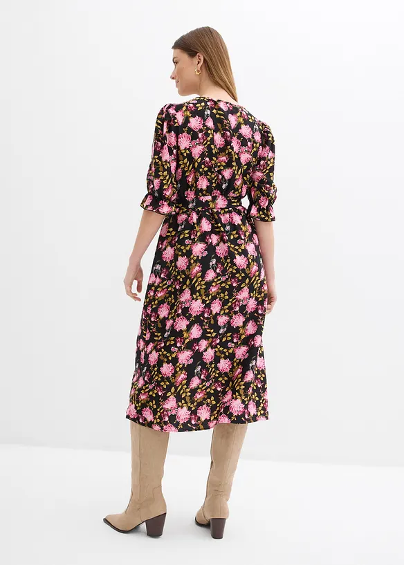 Midikjole med puffermer, bonprix