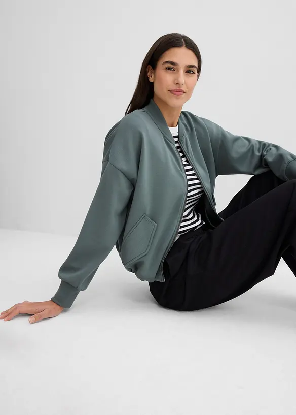 Oversized scuba-bomberjakke i myk viskosemiks, bonprix