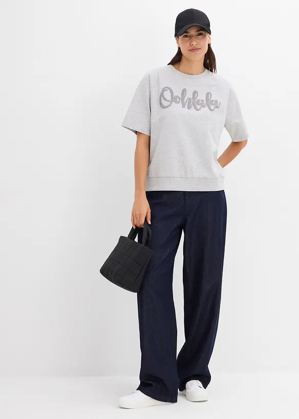 Sweatshirt i bomullsmiks, bonprix