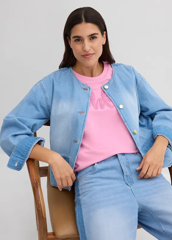 Sweatshirt i bomullsmiks, bonprix