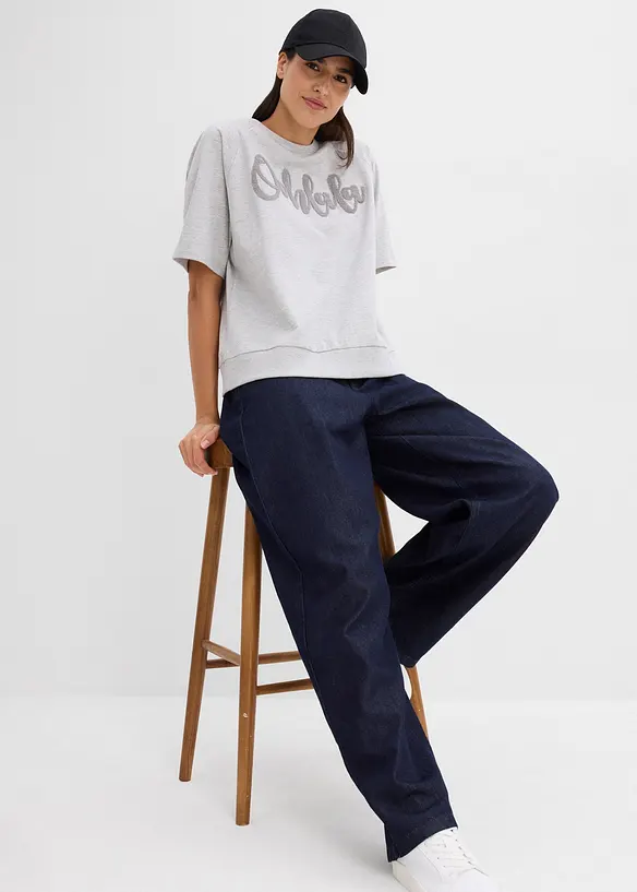 Sweatshirt i bomullsmiks, bonprix