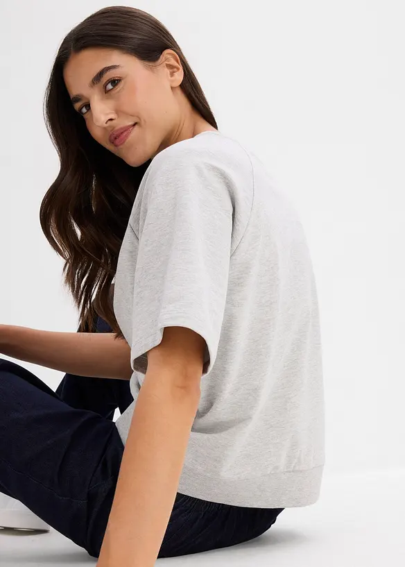 Sweatshirt i bomullsmiks, bonprix