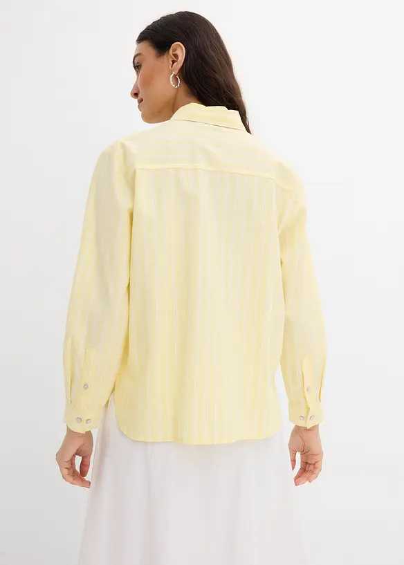 Stripete skjorte i 100% &oslash;kologisk bomull, bonprix