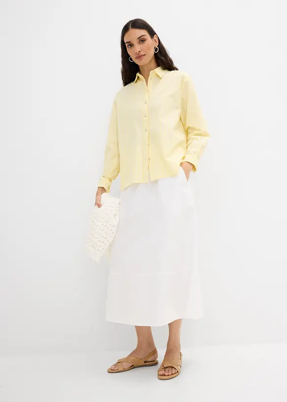 Stripete skjorte i 100% &oslash;kologisk bomull, bonprix