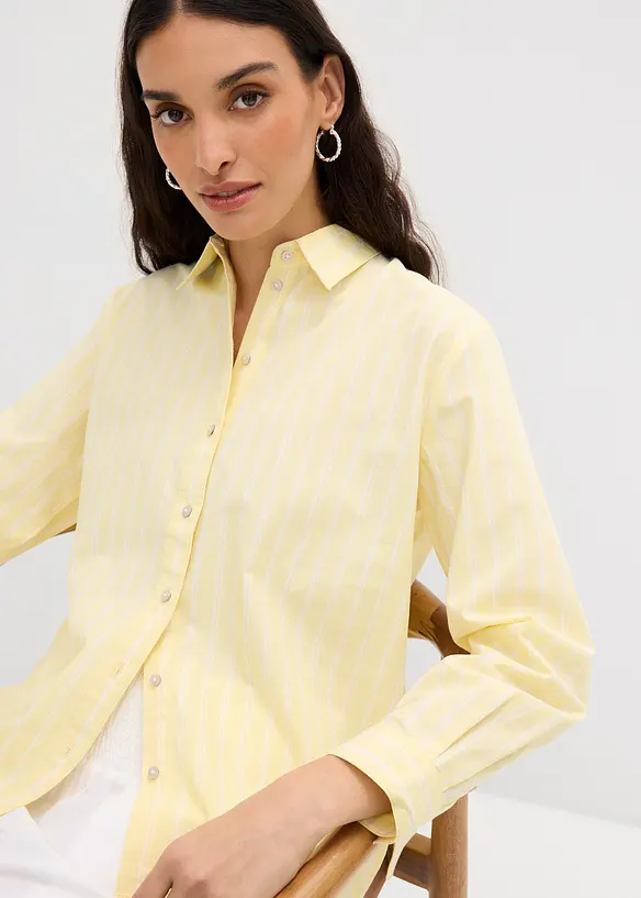 Stripete skjorte i 100% &oslash;kologisk bomull, bonprix