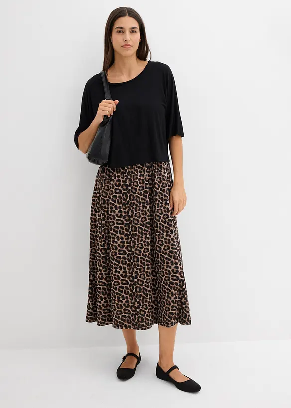 Trikotkjole i lett viskose-elastanmiks, bonprix