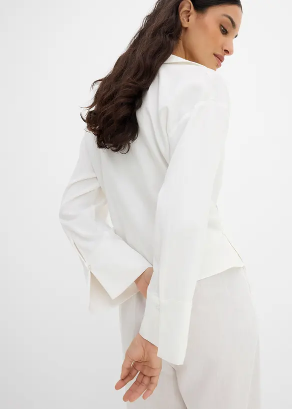 Asymmetrisk bluse i viskosemiks, bonprix