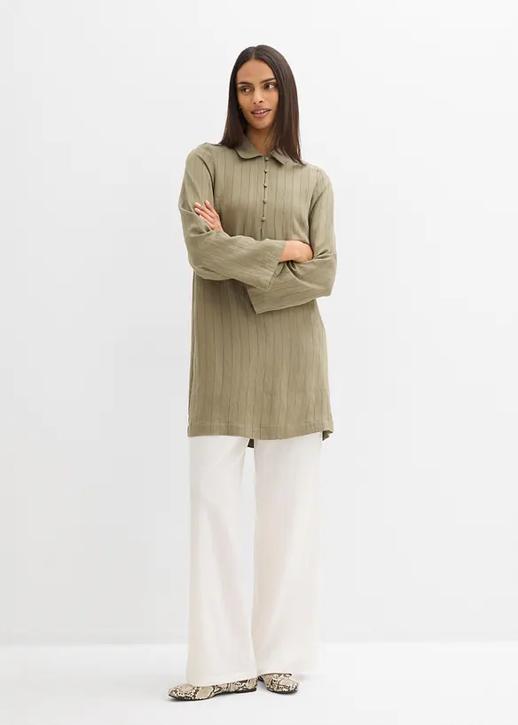 Skjortekjole av viskosemiks, bonprix