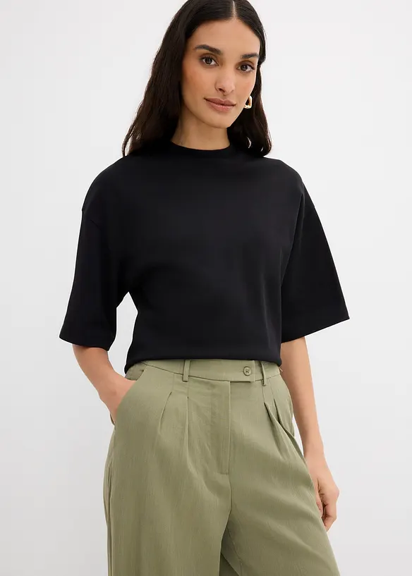 Bukse med dekorativ knapp av viskosemiks, bonprix