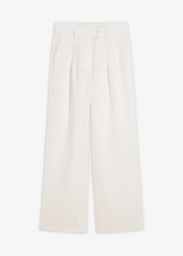 Bukse med dekorativ knapp av viskosemiks, bonprix