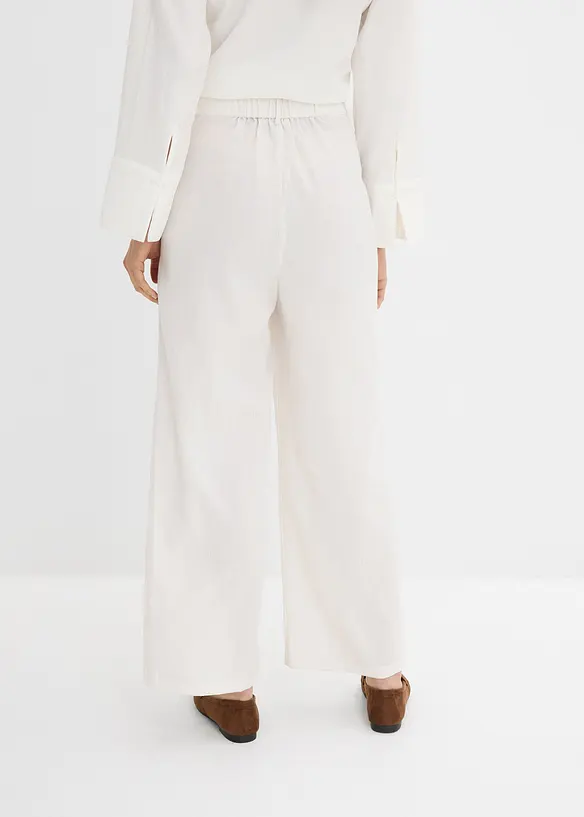 Bukse med dekorativ knapp av viskosemiks, bonprix