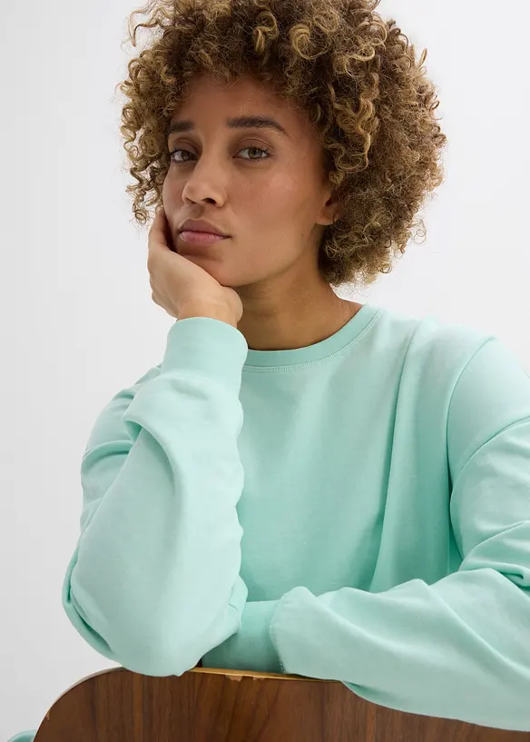 Oversized sweatshirt i bomullsmiks, bonprix