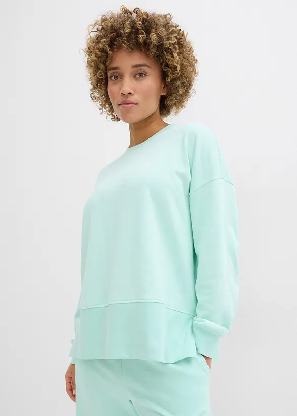 Oversized sweatshirt i bomullsmiks, bonprix
