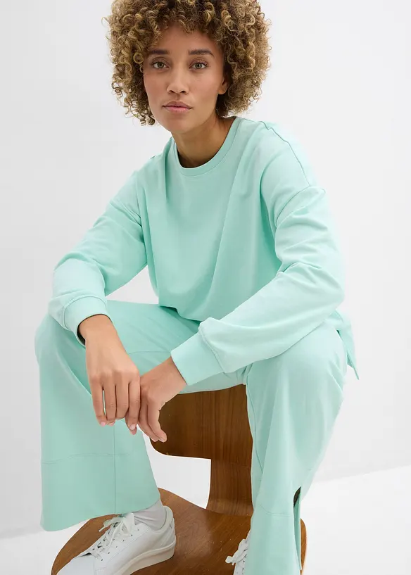 Oversized sweatshirt i bomullsmiks, bonprix