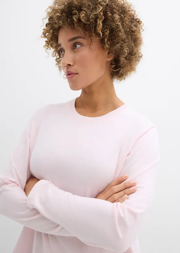 Langermet topp i &oslash;kologisk bomull, bonprix