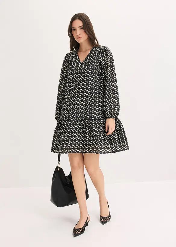 Minikjole av strukturert, krinklet materiale, bonprix