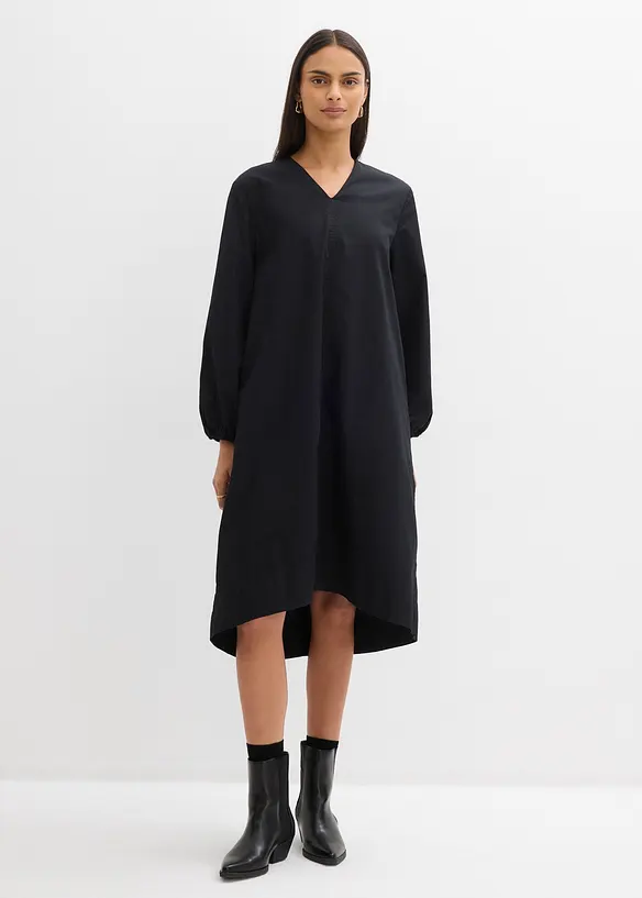 Skjortekjole med boblekant p&aring; ermene, bonprix