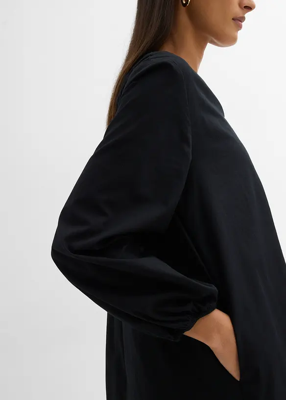 Skjortekjole med boblekant p&aring; ermene, bonprix