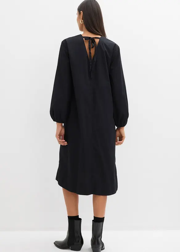 Skjortekjole med boblekant p&aring; ermene, bonprix