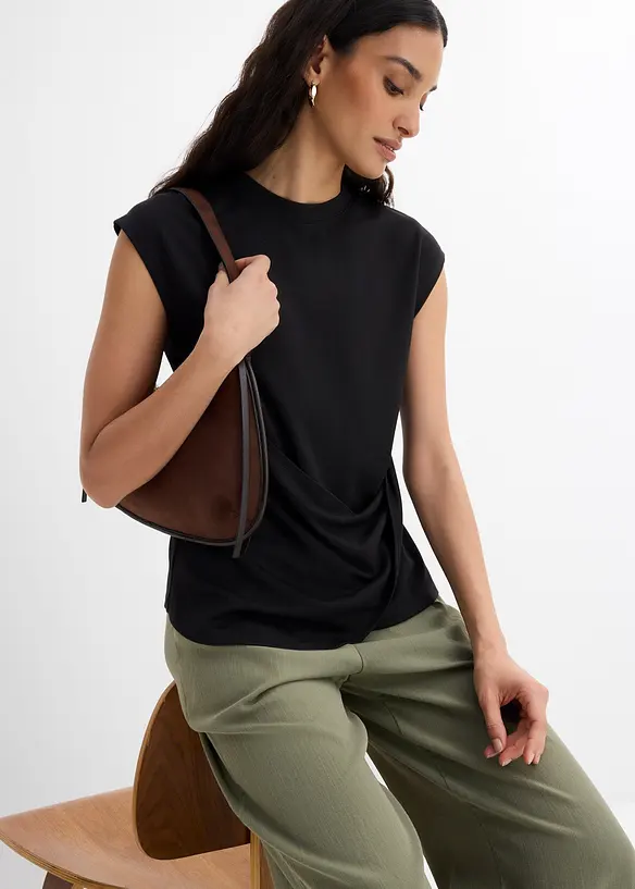 Topp med asymmetrisk fald av viskosemiks, bonprix