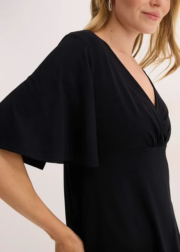 Jerseytopp med dyp utringning, bonprix