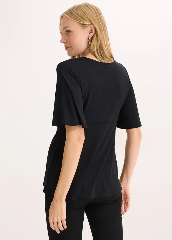 Jerseytopp med dyp utringning, bonprix