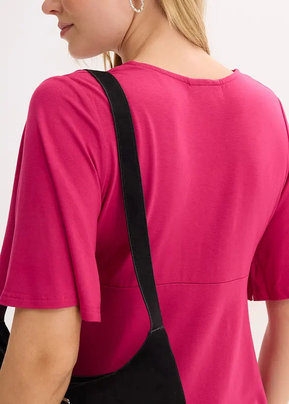 Jerseytopp med dyp utringning, bonprix