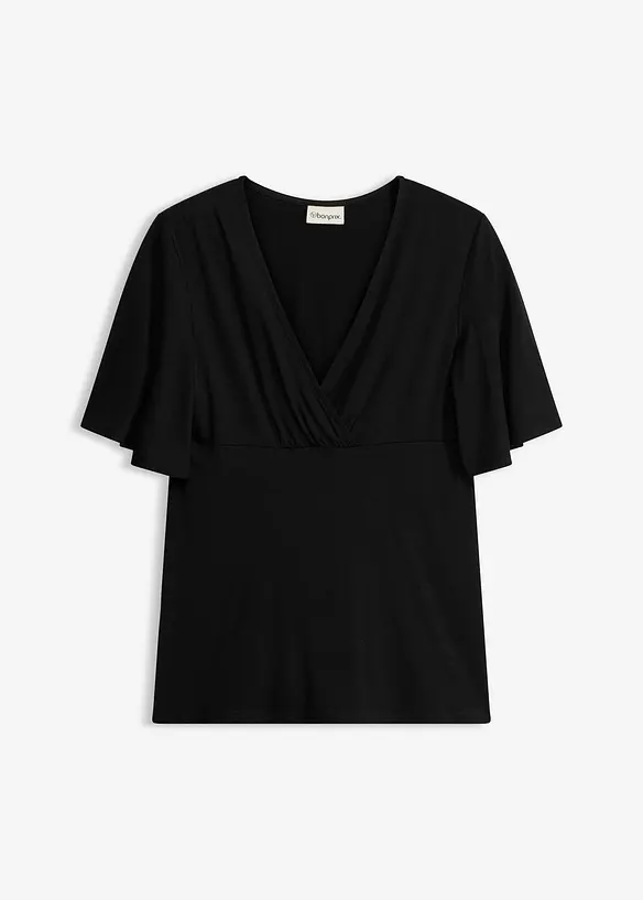 Jerseytopp med dyp utringning, bonprix