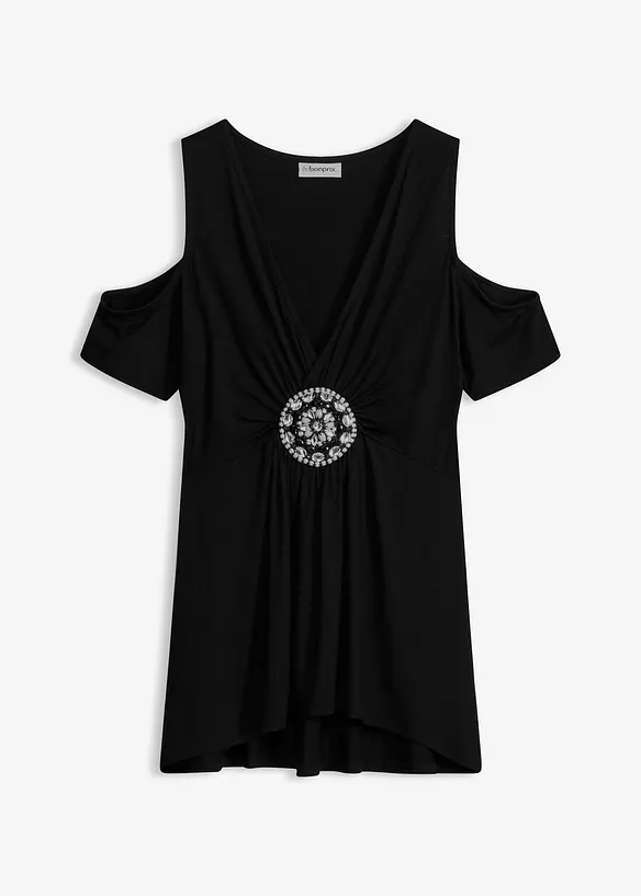 Cold shoulder-topp med tilbeh&oslash;r, bonprix