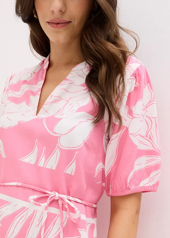 Kjole i tunikalook og lett viskose, bonprix