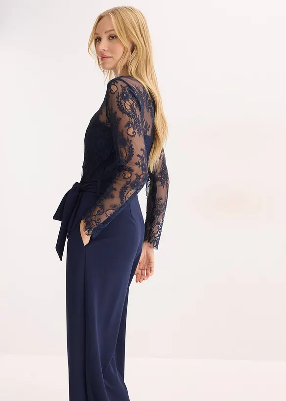 Jumpsuit med blonder, bonprix