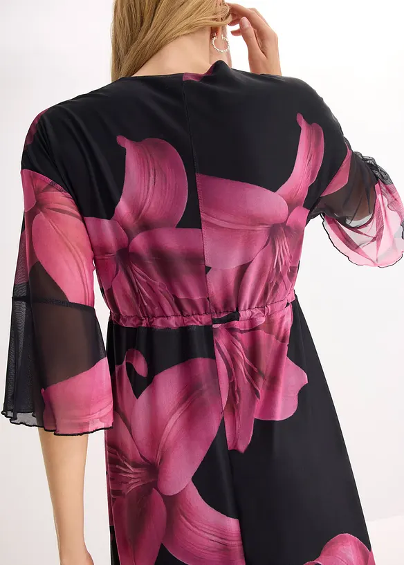 Midikjole med dyp utringning, bonprix