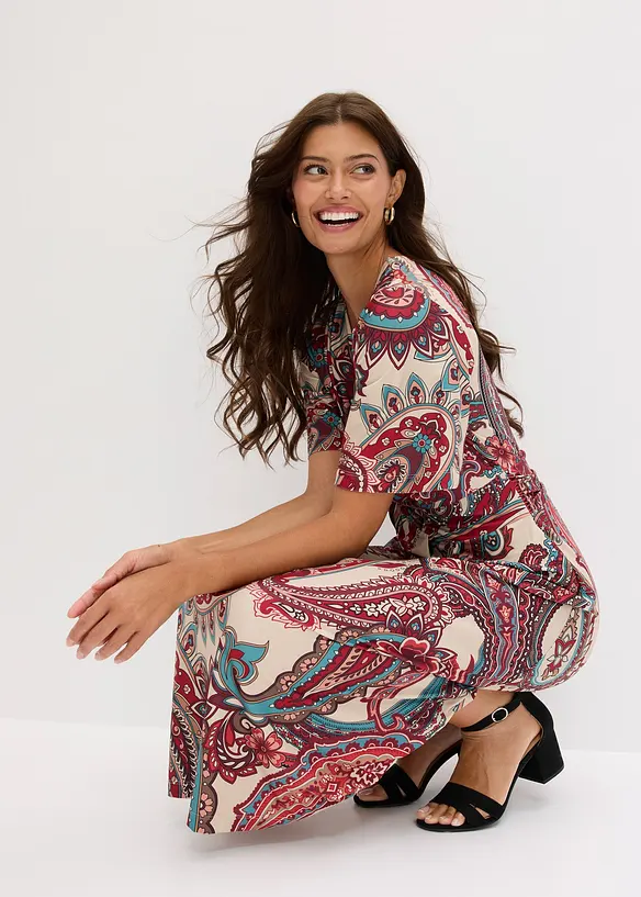 Figurn&aelig;r omslagskjole, bonprix