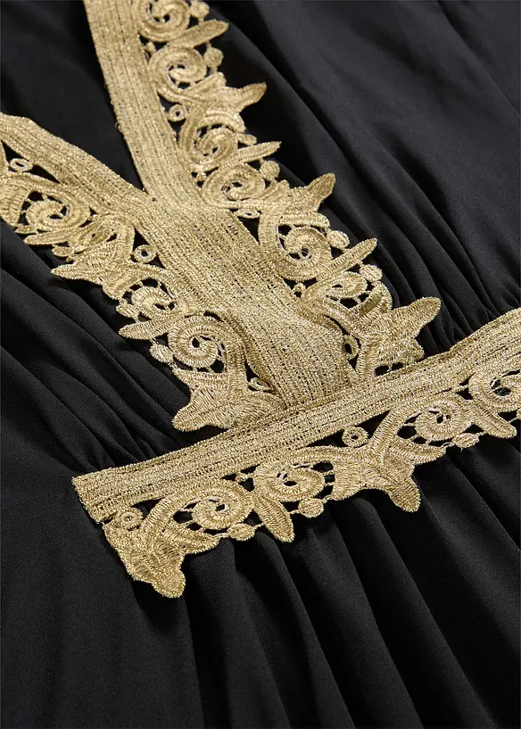 Midikjole med blonder, bonprix