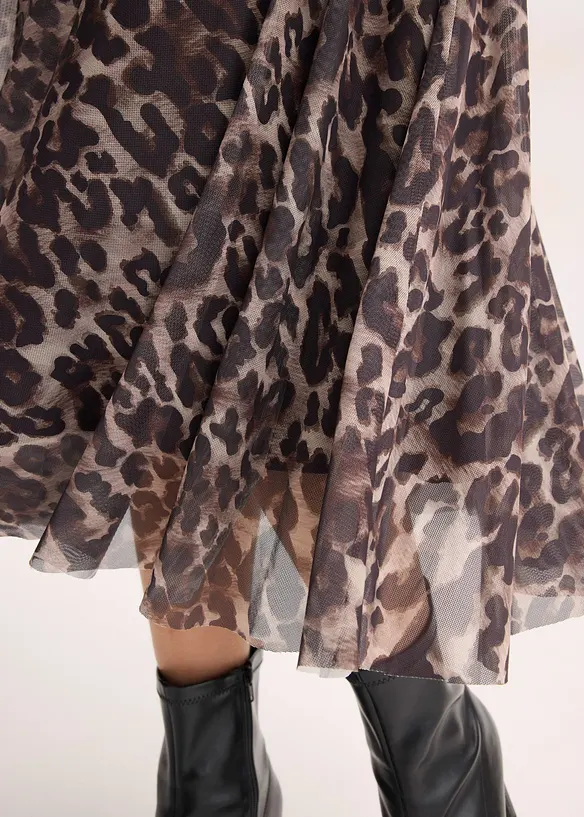 Utskr&aring;dd miniskj&oslash;rt med mesh, bonprix