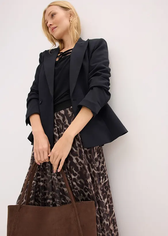 Utskr&aring;dd miniskj&oslash;rt med mesh, bonprix