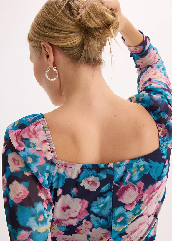 Figurn&aelig;r midikjole i mesh, bonprix