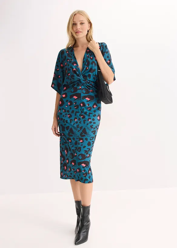 Figurn&aelig;r midikjole av mesh, bonprix