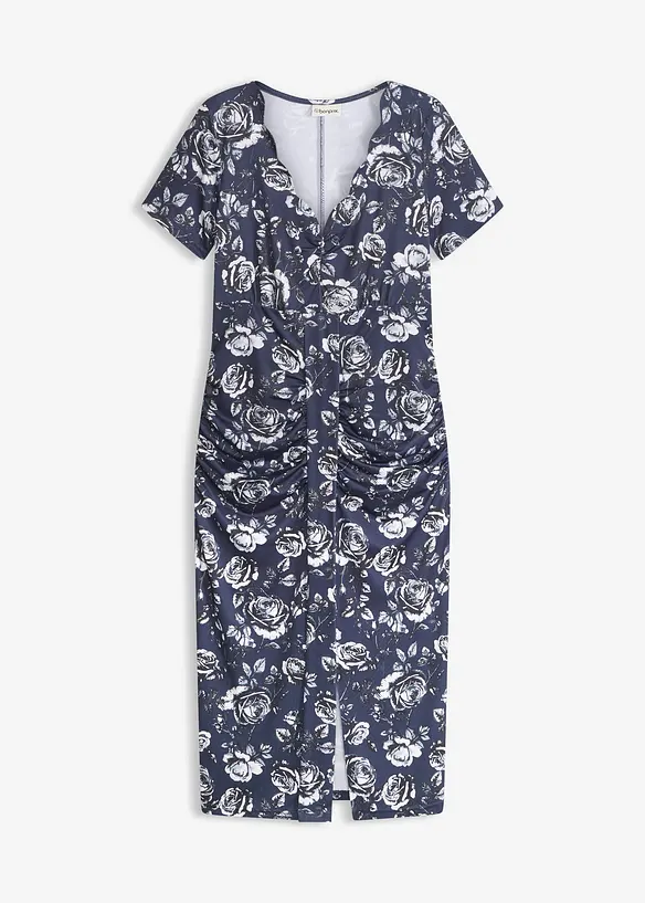 Figurn&aelig;r midikjole med dyp utringning, bonprix