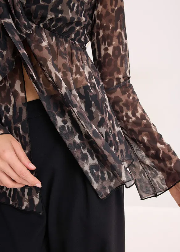 Figurn&aelig;r blusetopp av mesh, bonprix