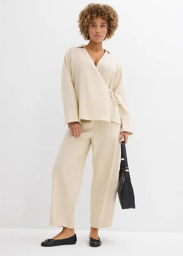 Barrel-bukse i lett linmiks, bonprix