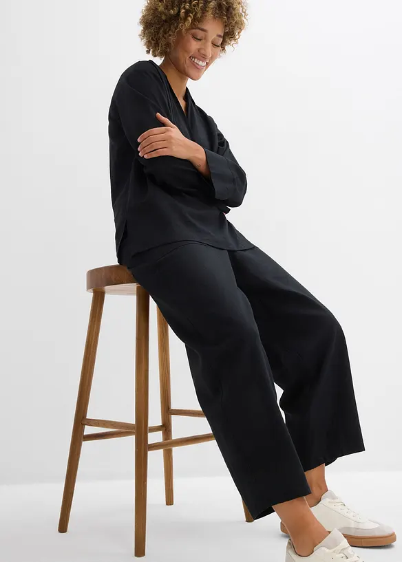 Barrel-bukse i lett linmiks, bonprix