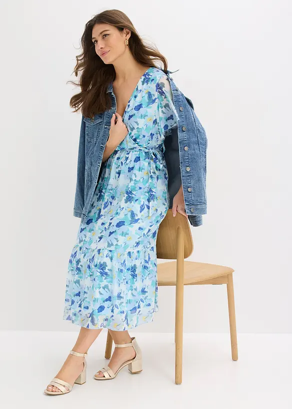 Midikjole i myk mesh, bonprix