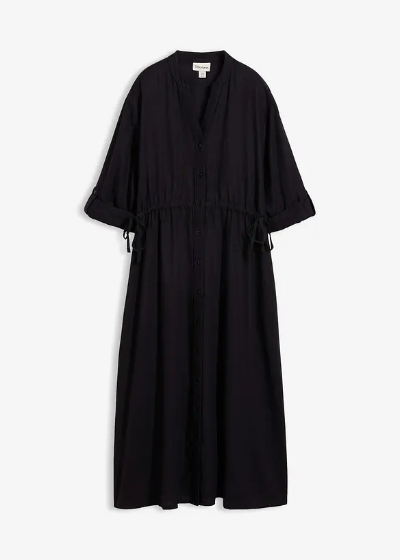 Midikjole i linmiks, bonprix