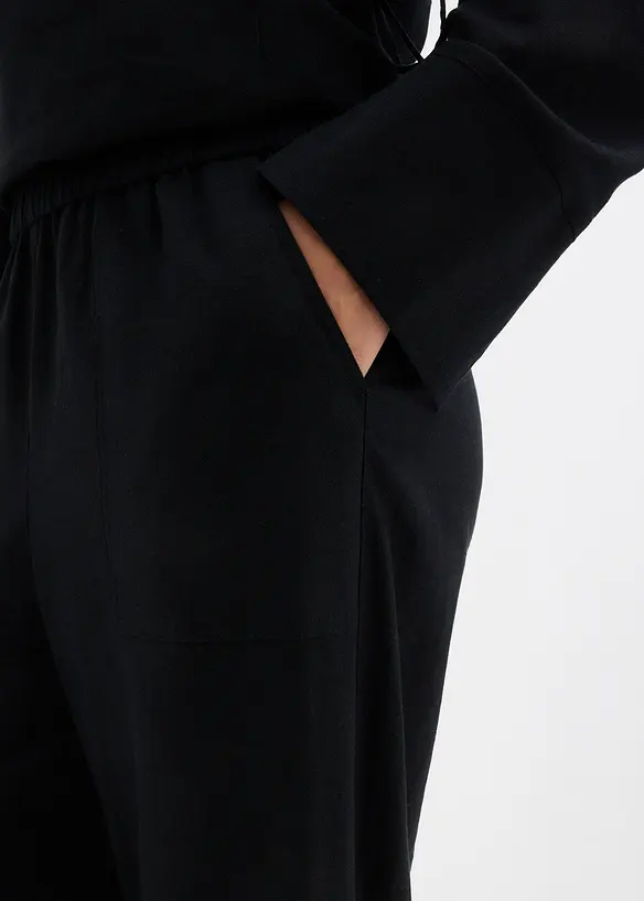 Barrel-bukse i lett linmiks, bonprix