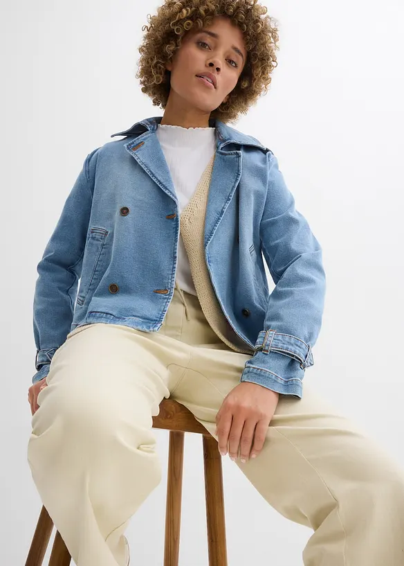 Bukse med vide ben og komfortlinning, High Waist, bonprix