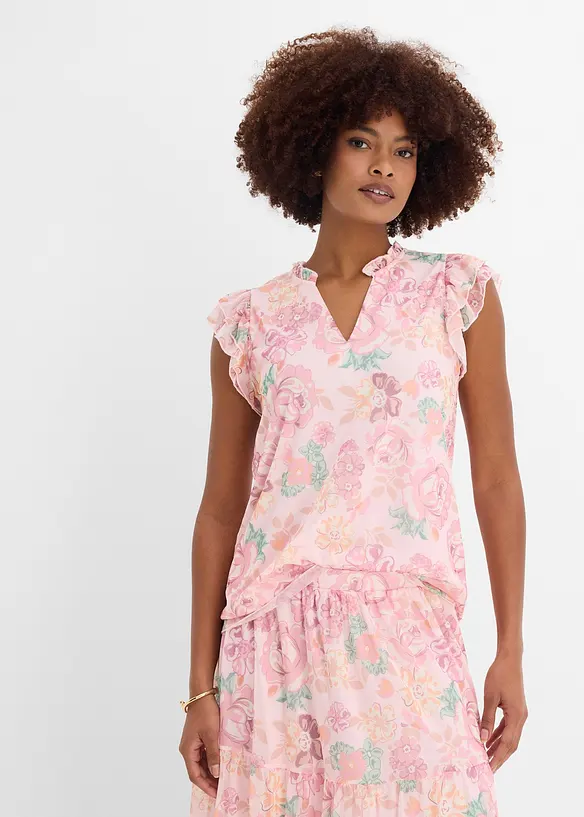 Trikotbluse i myk mesh, bonprix