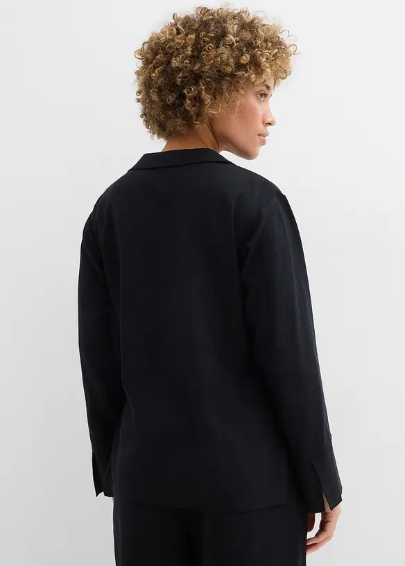 Omslagsbluse i linmiks, bonprix