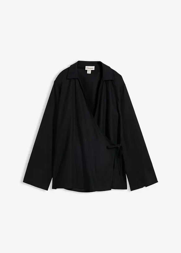 Omslagsbluse i linmiks, bonprix