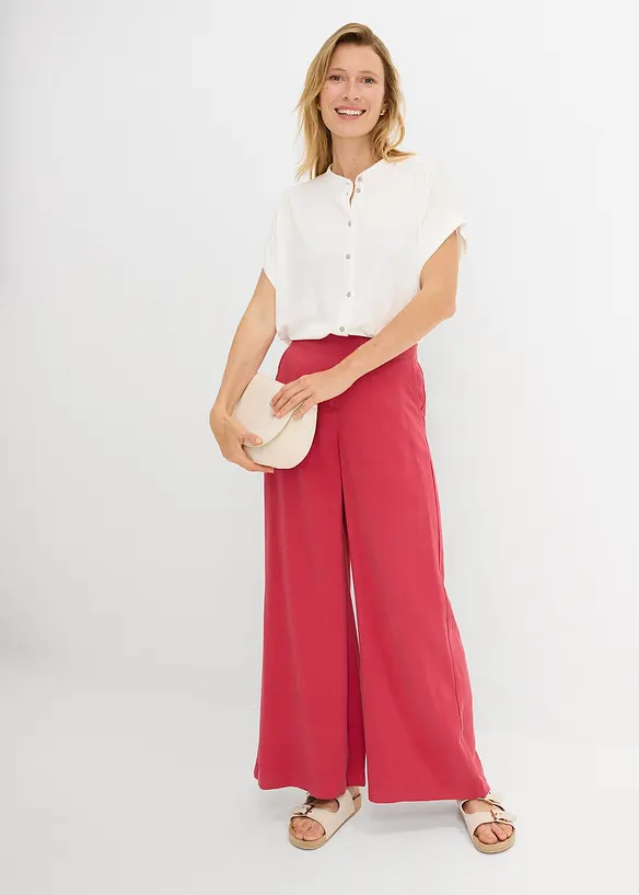 Bukse i viskosemiks med vide ben, bonprix